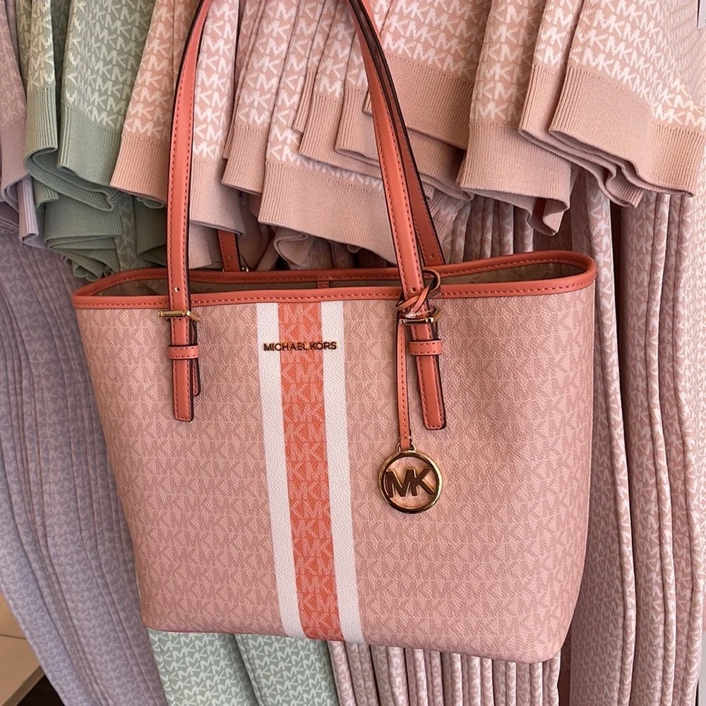 Michael Kors Jet Set Travel Medium Carryall Sherbert Multi - Picture 14 of 16